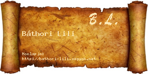 Báthori Lili névjegykártya