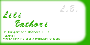 lili bathori business card